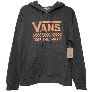 VANS Women’s Hoodie Small Heather Gray Terra Cotta Oversized Lightweight Warm